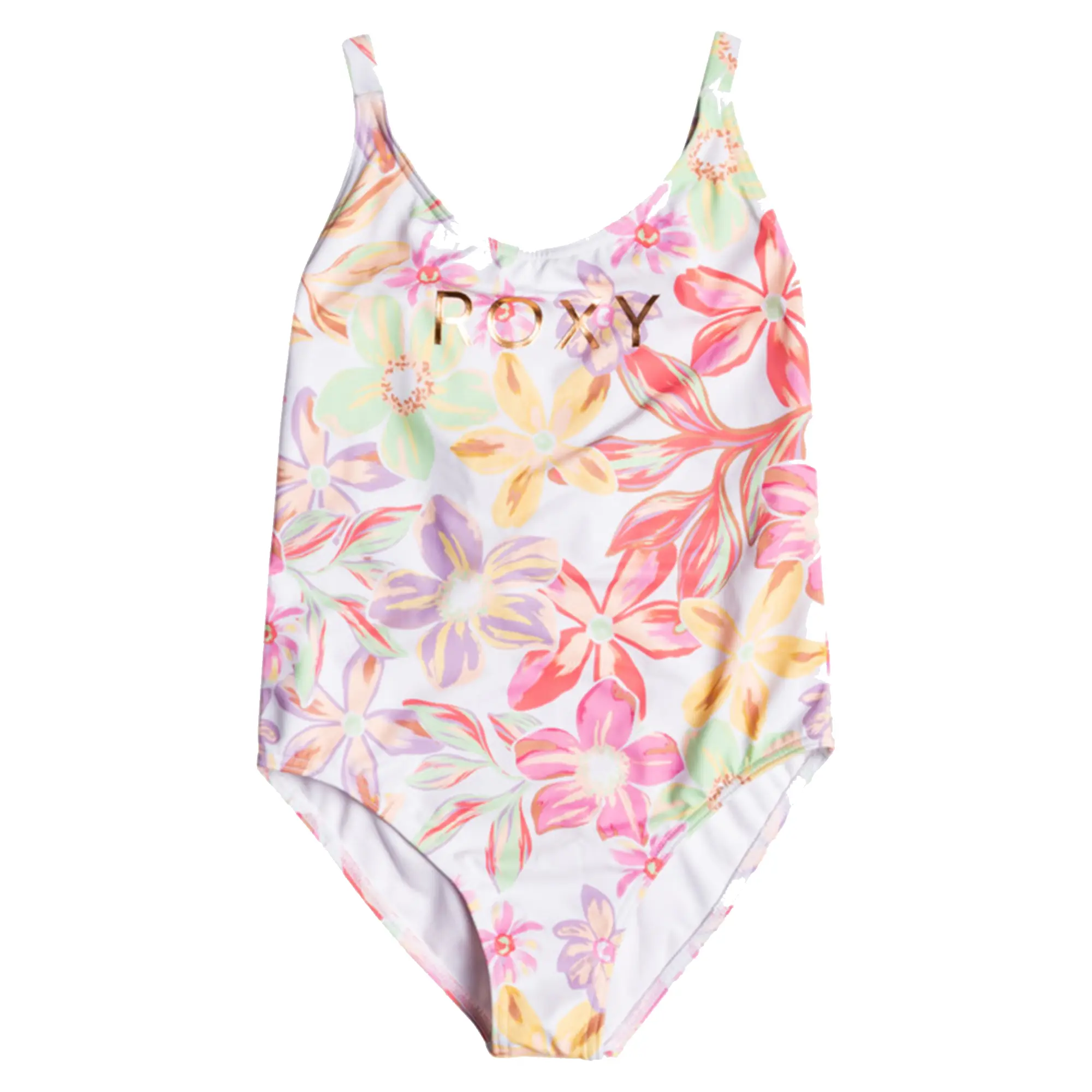 Детский слитный купальник Тропическое время ROXY, Bright White Bayside Blooms