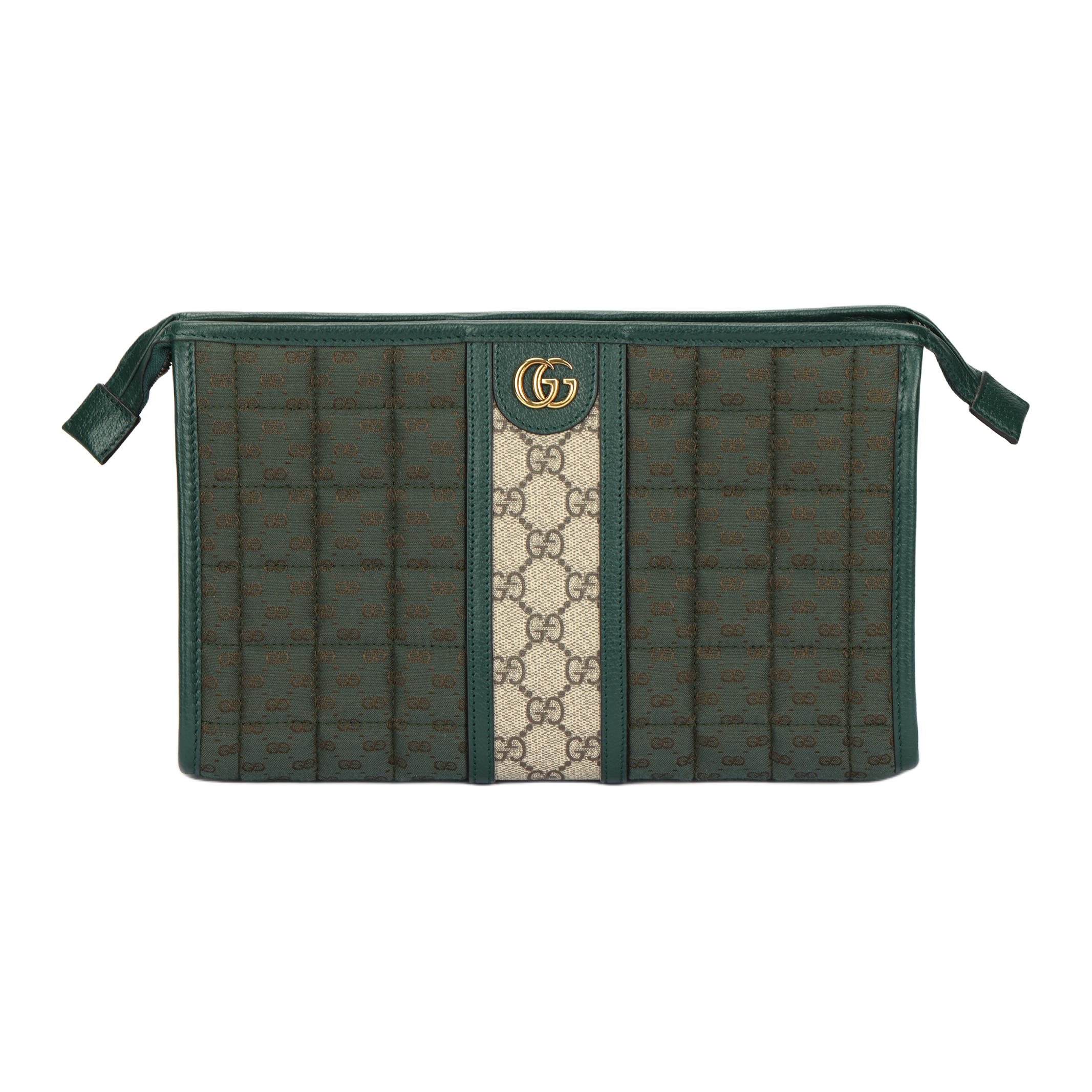 

GUCCI Мини-клатч из кожи с канвасом мужской зеленый