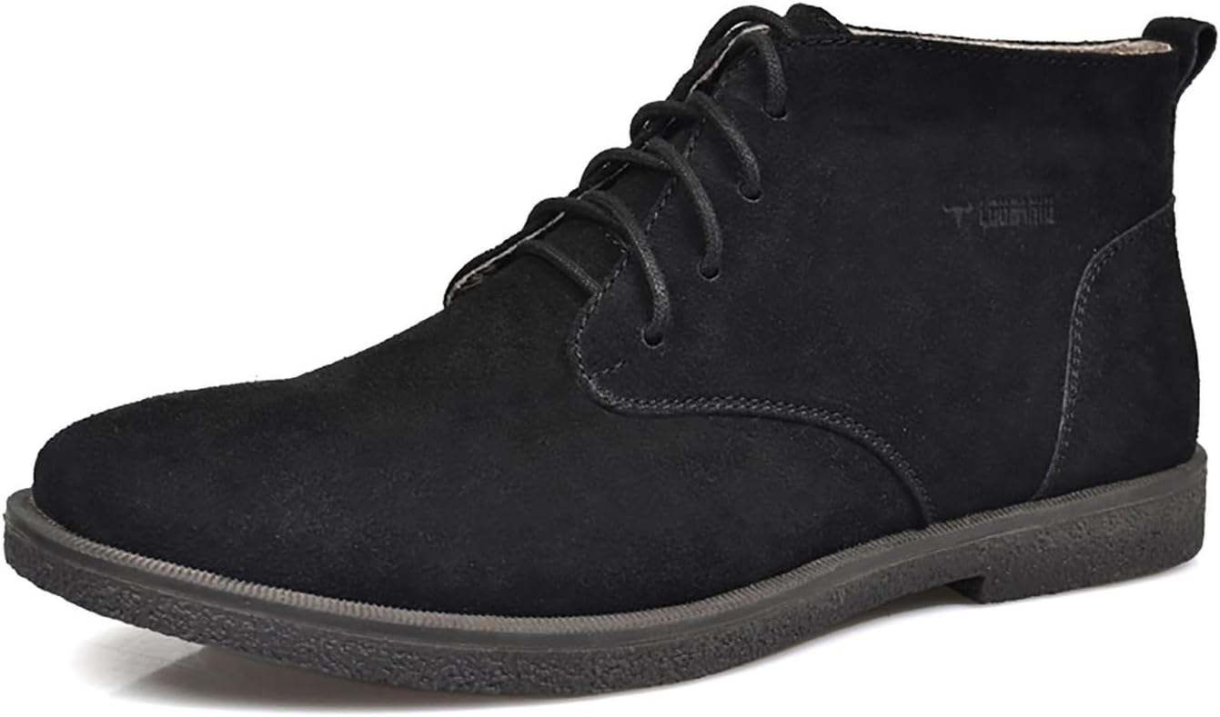 

Мужские ботинки Santimon, повседневные кожаные замшевые челси, смокинговые, удобные модные формальные ботинки чукка для мужчин, черный