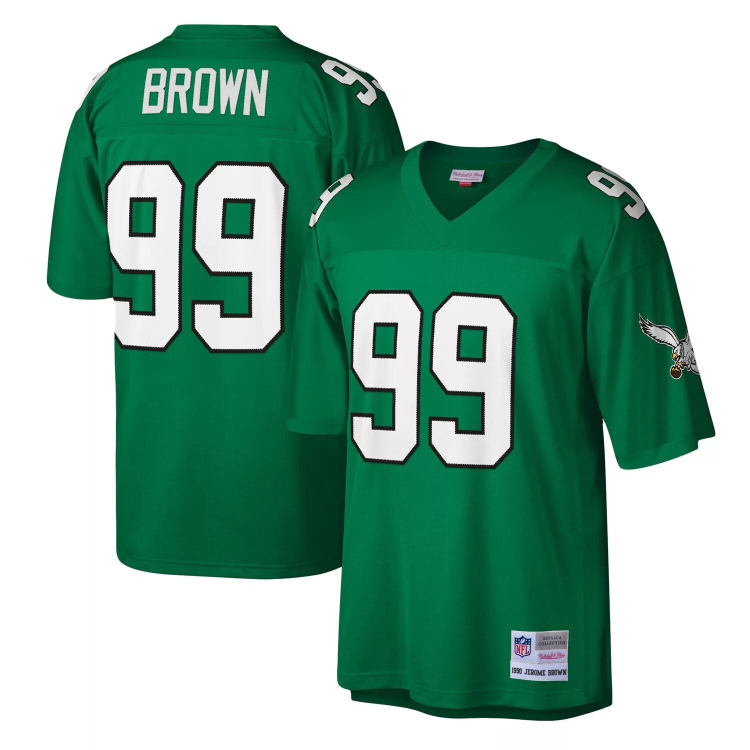 

Мужская футболка Mitchell & Ness Jerome Brown Kelly Green Philadelphia Eagles Legacy Replica Джерси