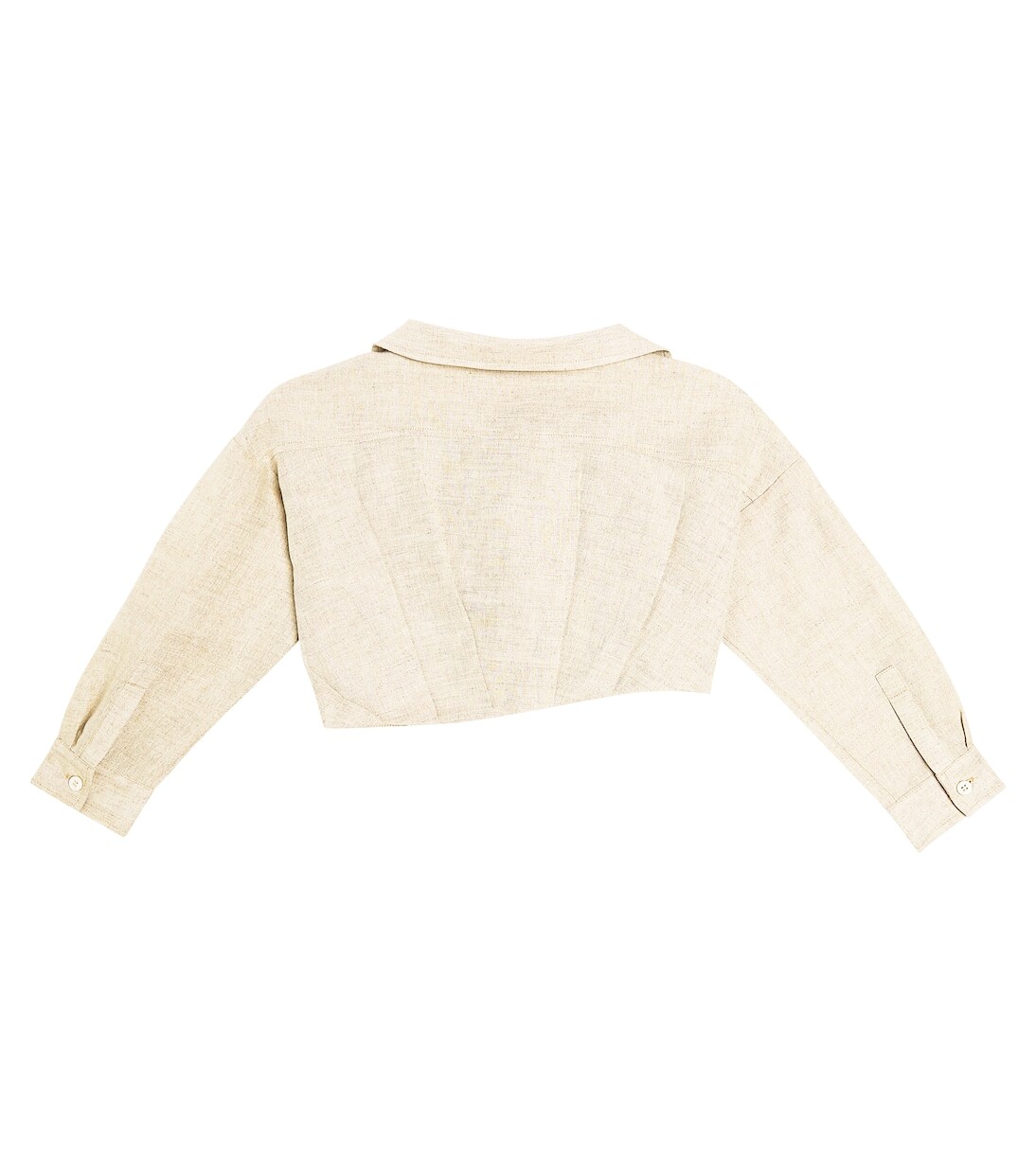 Топ la chemise mejean из льна и хлопка Jacquemus Enfant, белый — фото 3