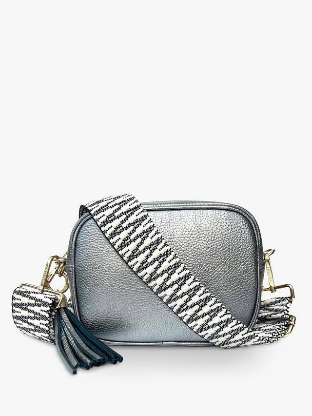 

Кожаная сумка-кроссбоди с зигзагообразным ремешком Apatchy London, Pewter