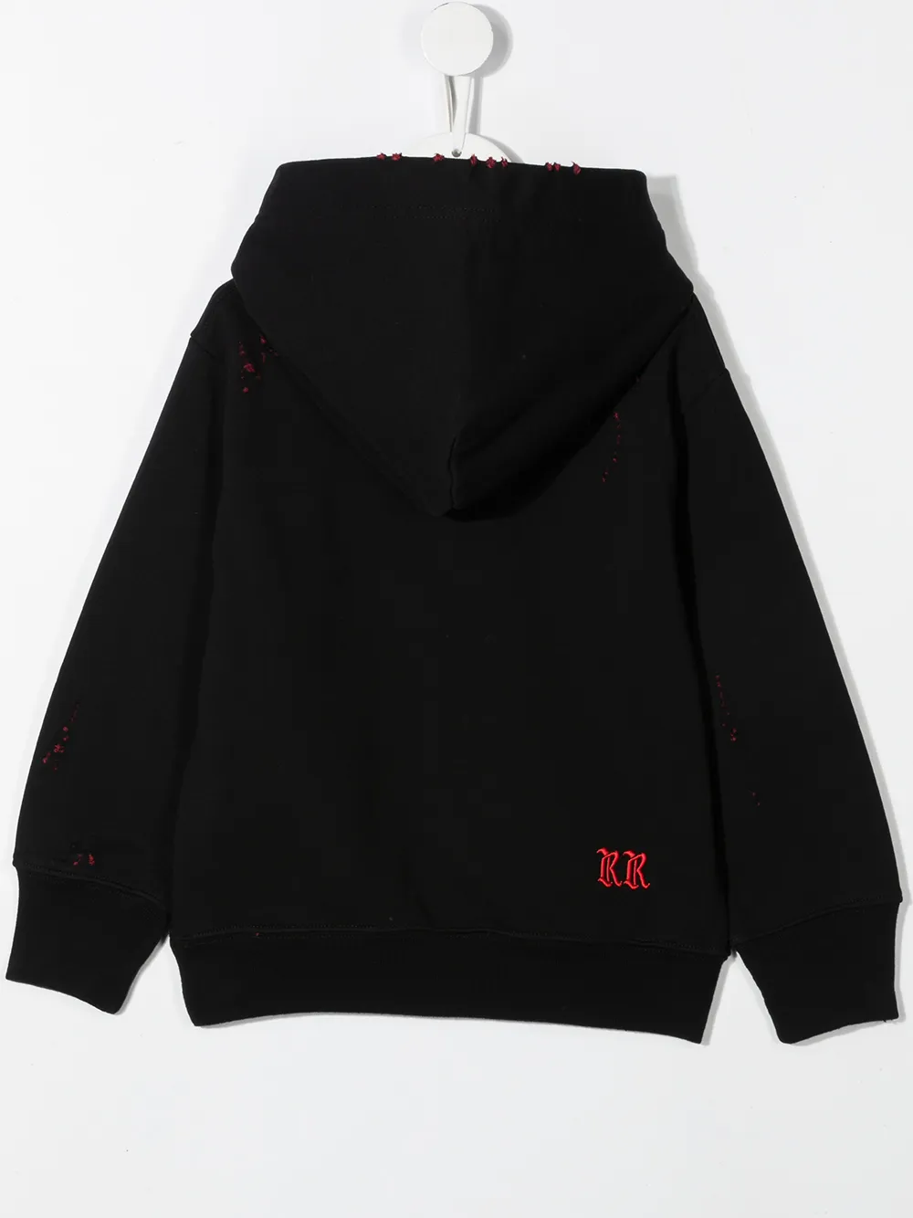 Худи с логотипом и эффектом потертости Diesel Kids, черный — фото 2