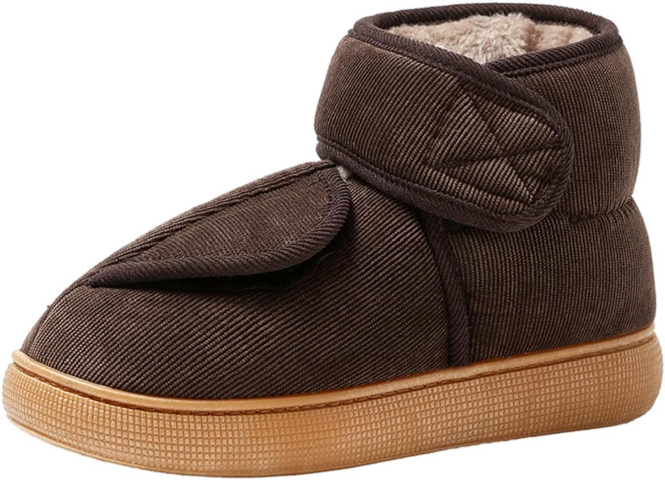 

Зимние мужские ботинки с подкладкой из искусственного меха, тапочки для дома, удобные, с нескользящей подошвой для носки внутри и снаружи Azttoztto, коричневый