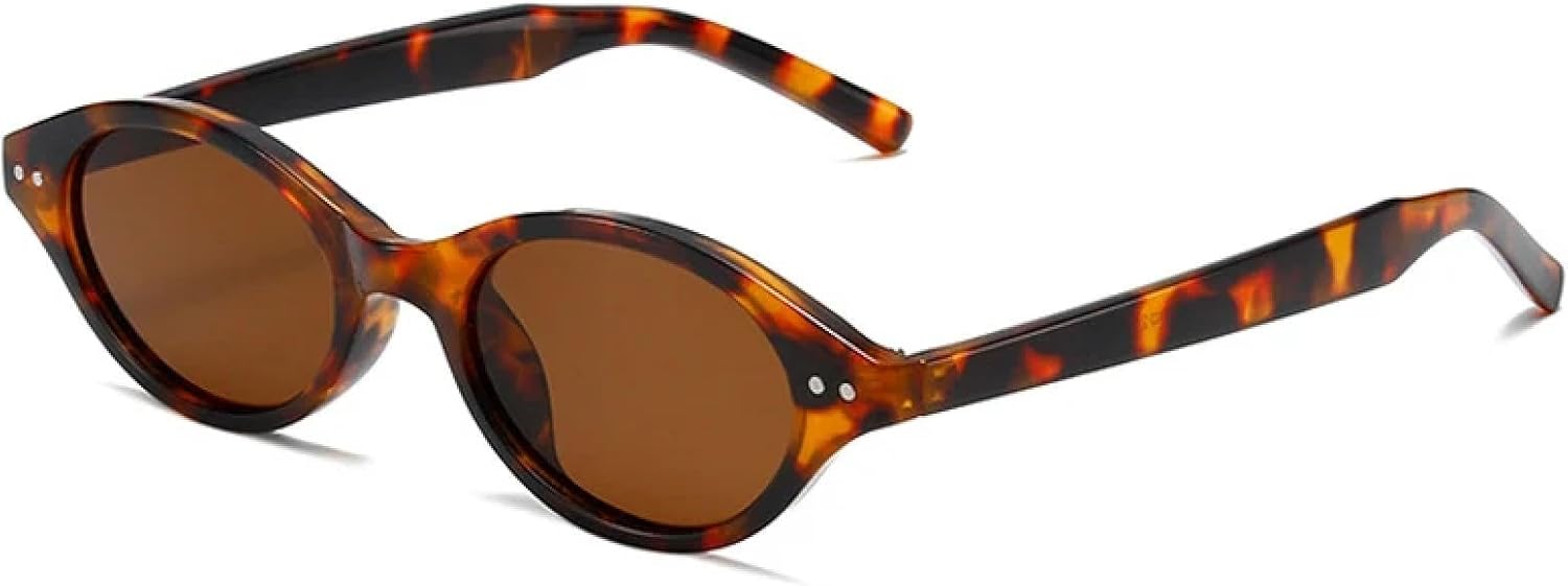 

Солнцезащитные очки с защитой от УФ-излучения UV400 | Маленькие овальные женские, конфетного цвета, мужские, с заклепками, для занятий спортом на открытом воздухе и вождения DSVIGF, Leopard Tea