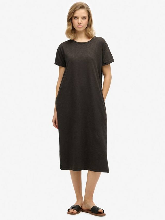 

Хлопковое миди-платье-футболка Superdry, Black