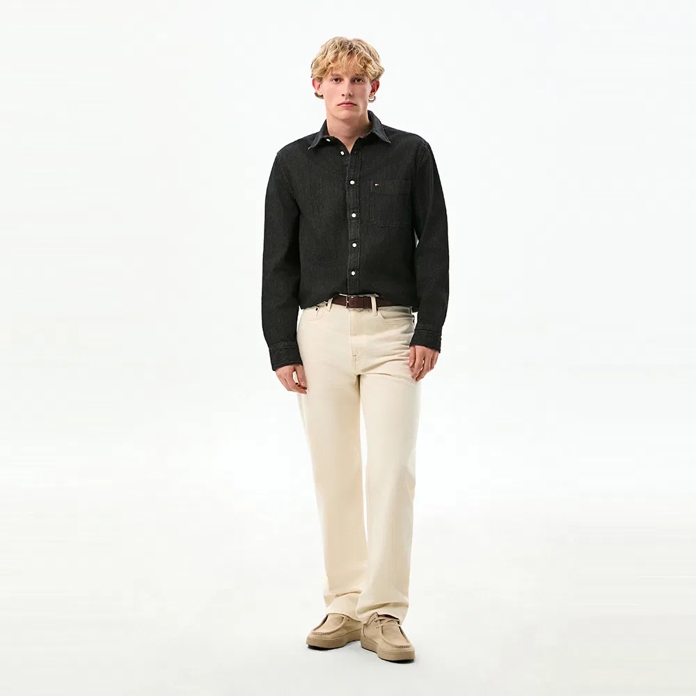 Мужская джинсовая рубашка Regular Fit, серая, от Tommy Hilfiger — фото 2
