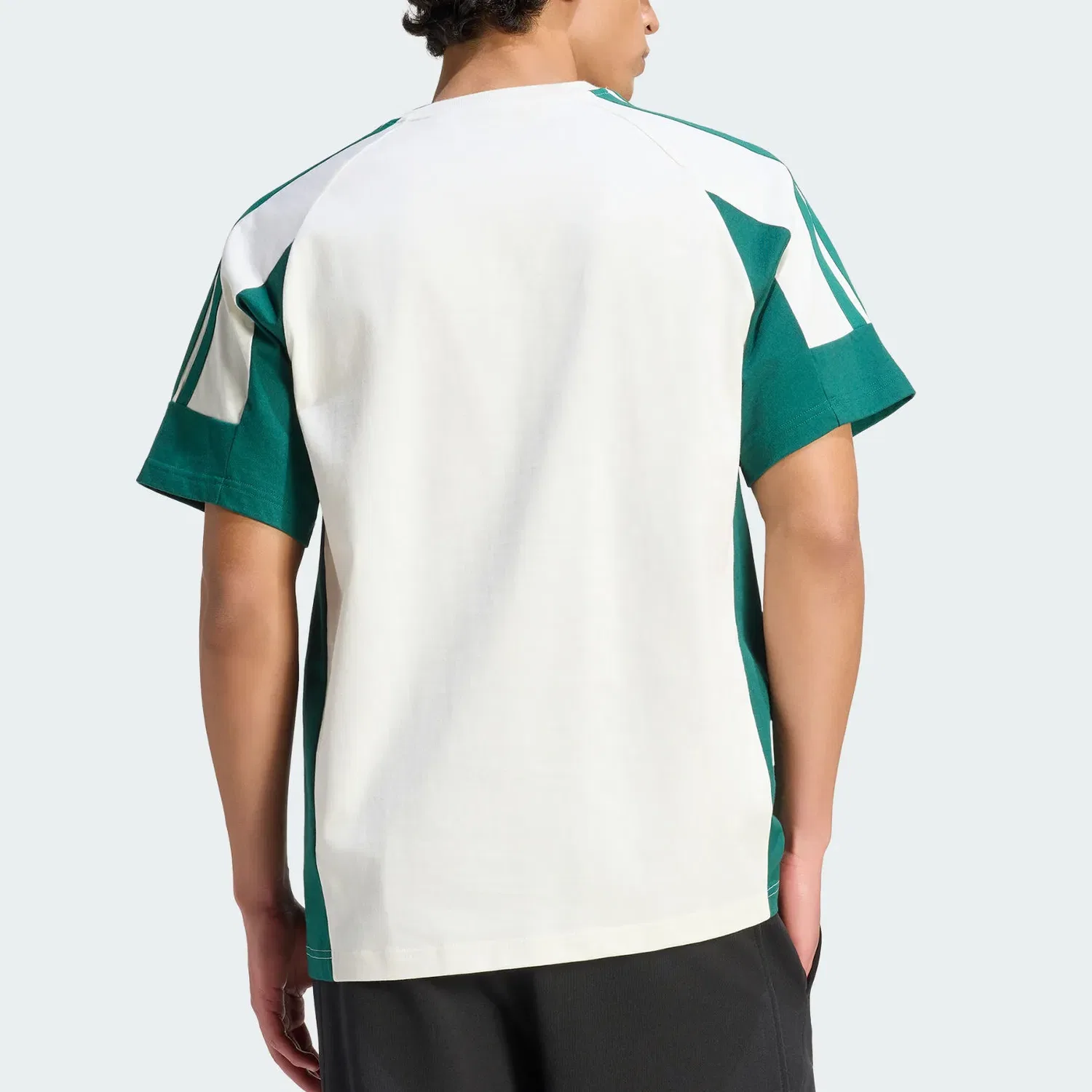 Футболка мужская с V-образным вырезом Jade White/Forest Green Adidas — фото 4