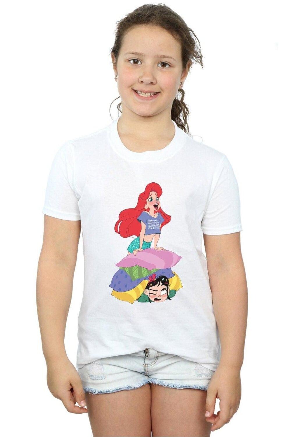 

Хлопковая футболка Wreck It Ralph Ariel And Vanellope Disney, белый