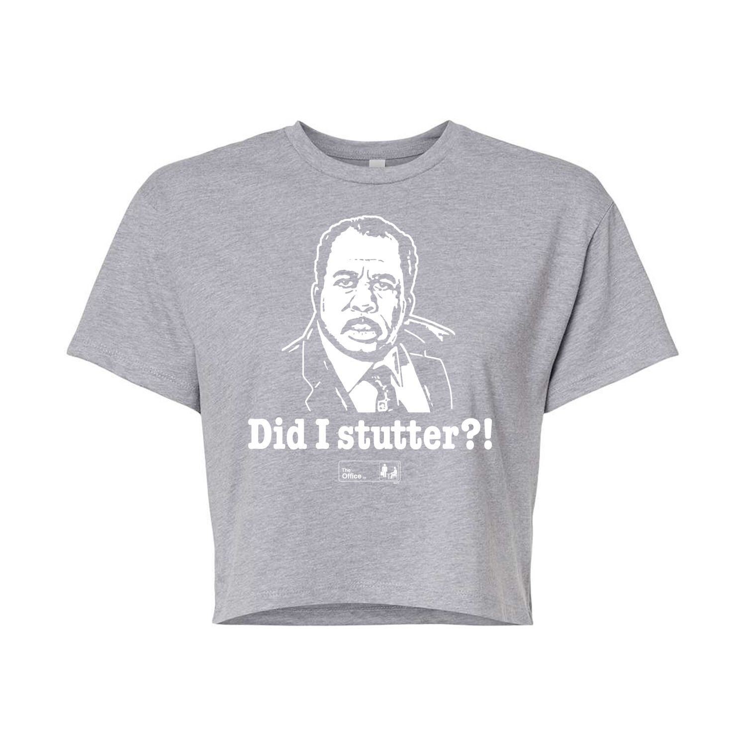 

Укороченная футболка The Office Did I Stutter для юниоров Licensed Character, серый