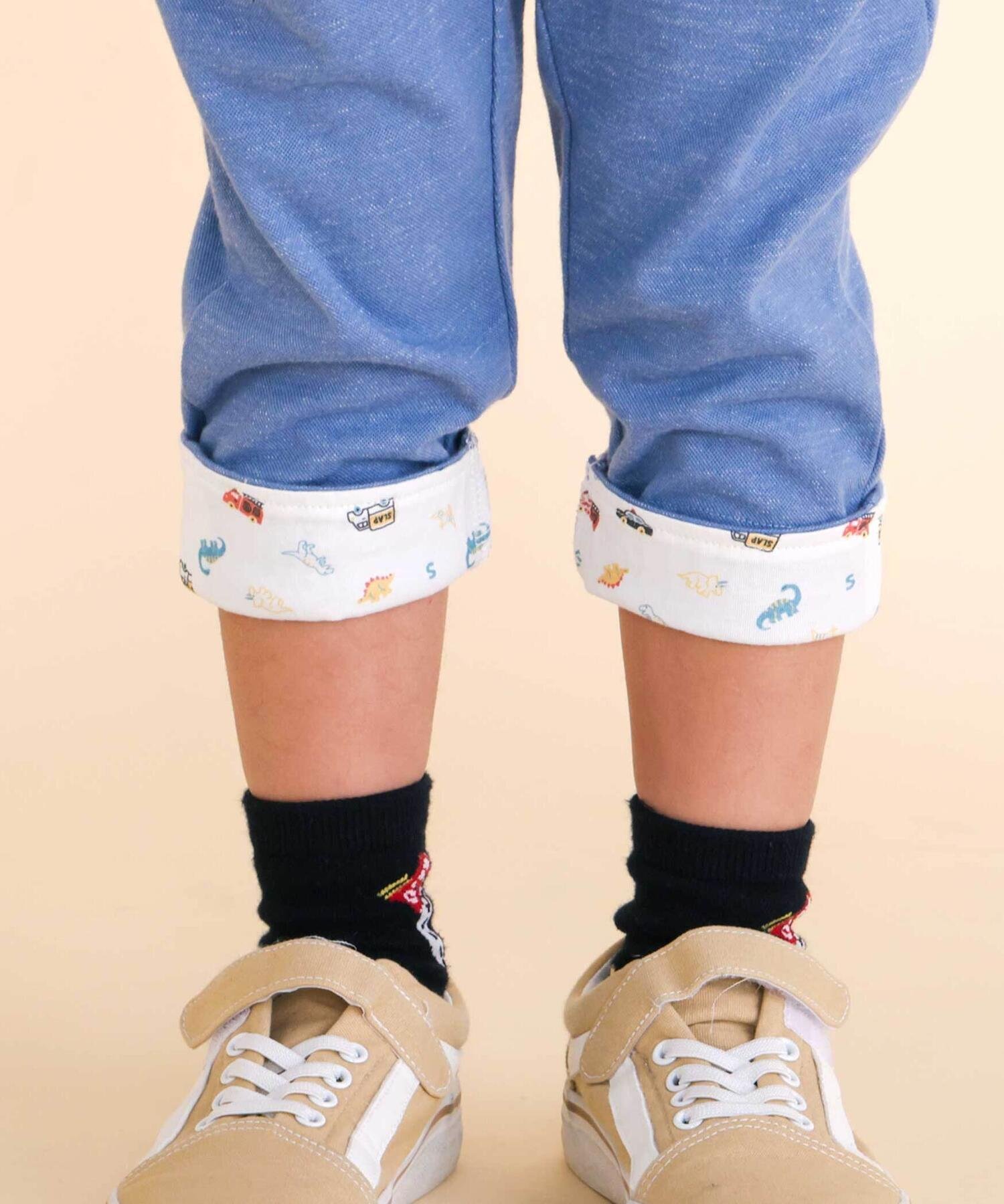 Брюки из саржи длиной 3/4 с подшитым низом (80-120 см) SLAP SLIP, Blue — фото 4