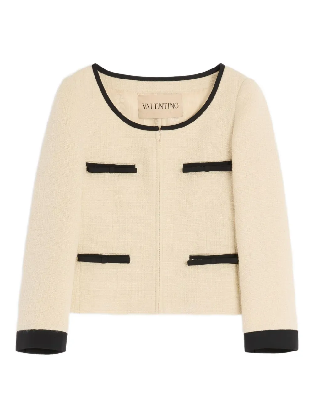 

Твидовый жакет с бантом VALENTINO GARAVANI, нейтральный