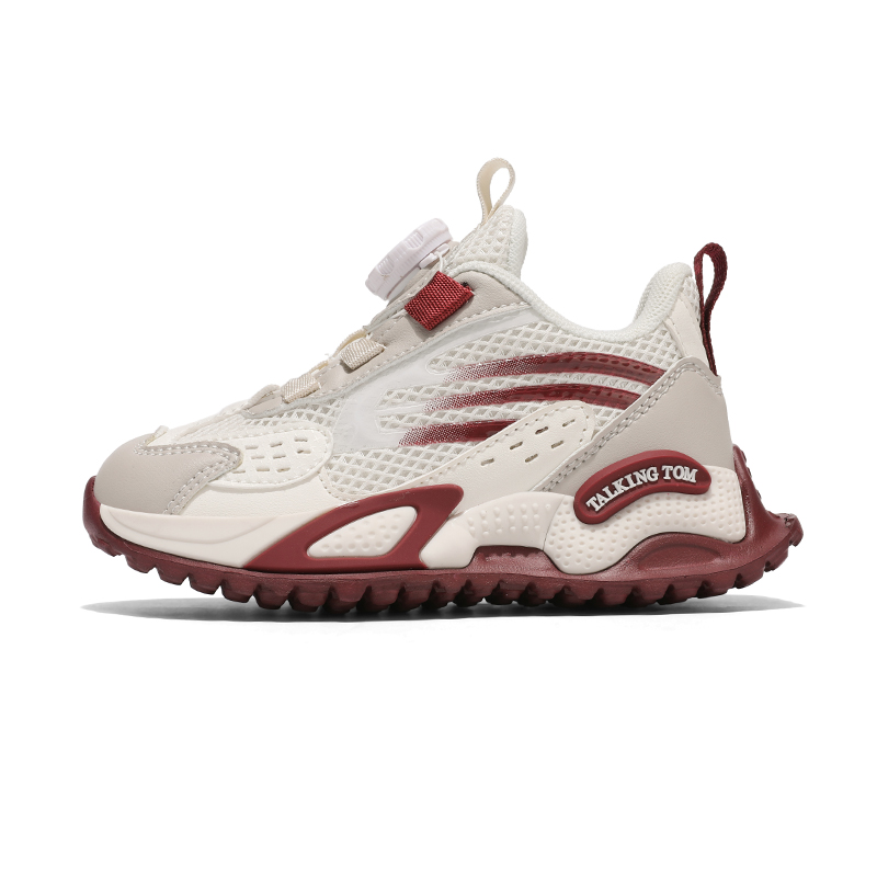 

Детские баскетбольные кроссовки с противоскользящей амортизацией, износостойкими и отскоковыми подошвами TALKING TOM, бежевый/красный