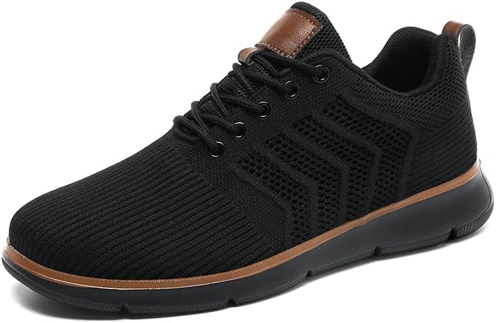 

Мужские кроссовки Oxfords Men’s KnitFlex Breeze с сетчатым верхом, шнуровкой, легкие повседневные для ходьбы Pilluren, черный
