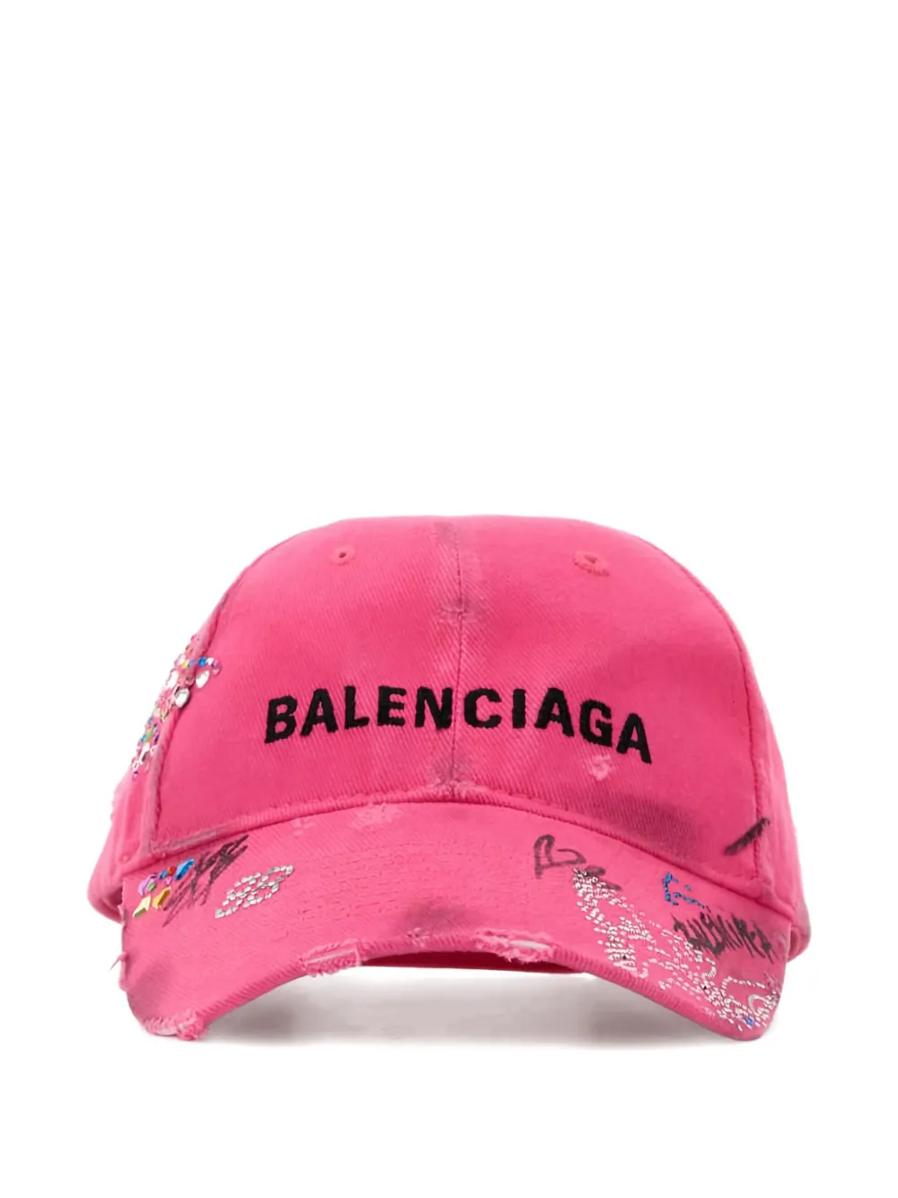 

Бейсболка из холщовой ткани с украшениями Balenciaga, розовый