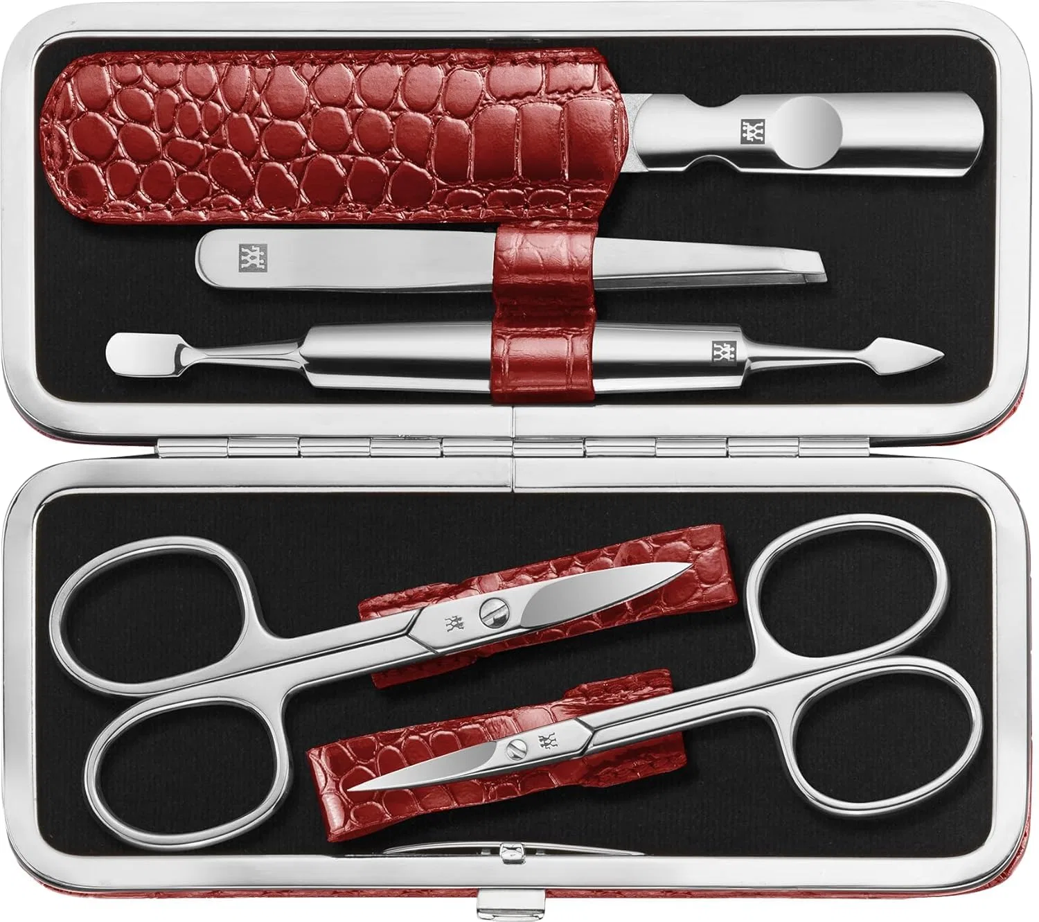 Маникюрный набор 5 предметов в кожаном чехле от ZWILLING Zwilling, Red