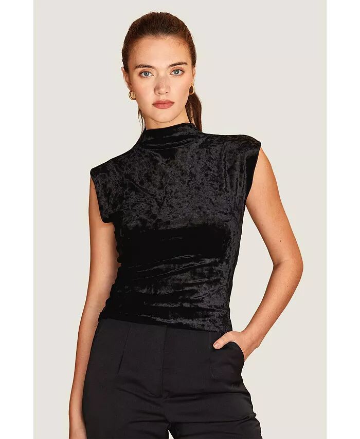 

Женский топ Arlet Crushed Velvet CRESCENT, черный