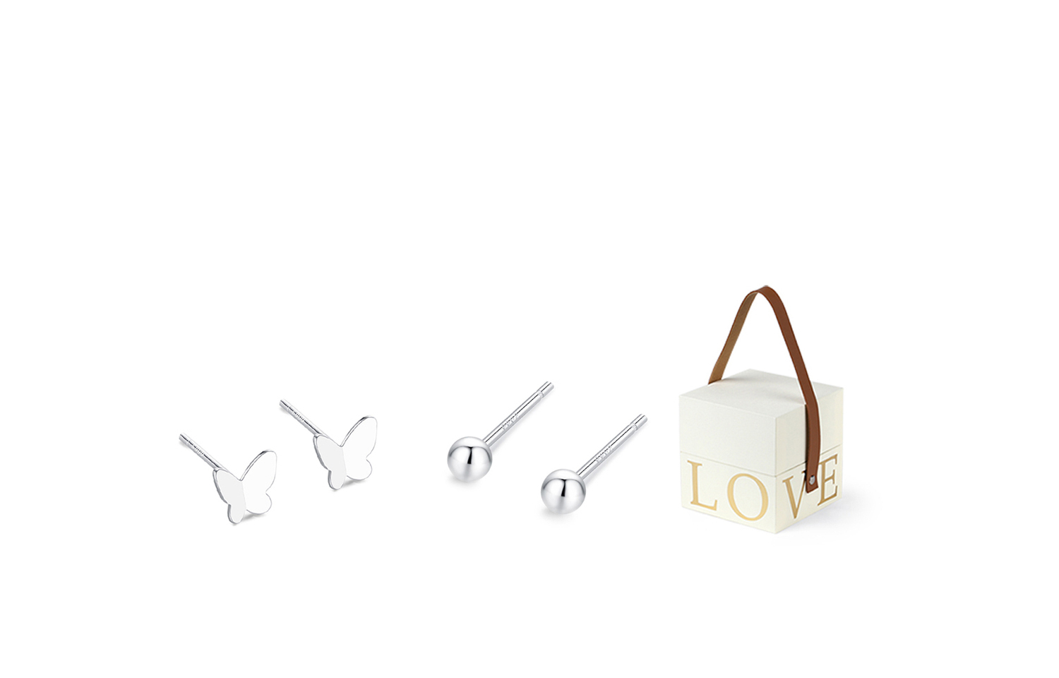 

MISS TOOYA Серьги-гвоздики из стерлингового серебра для женщин