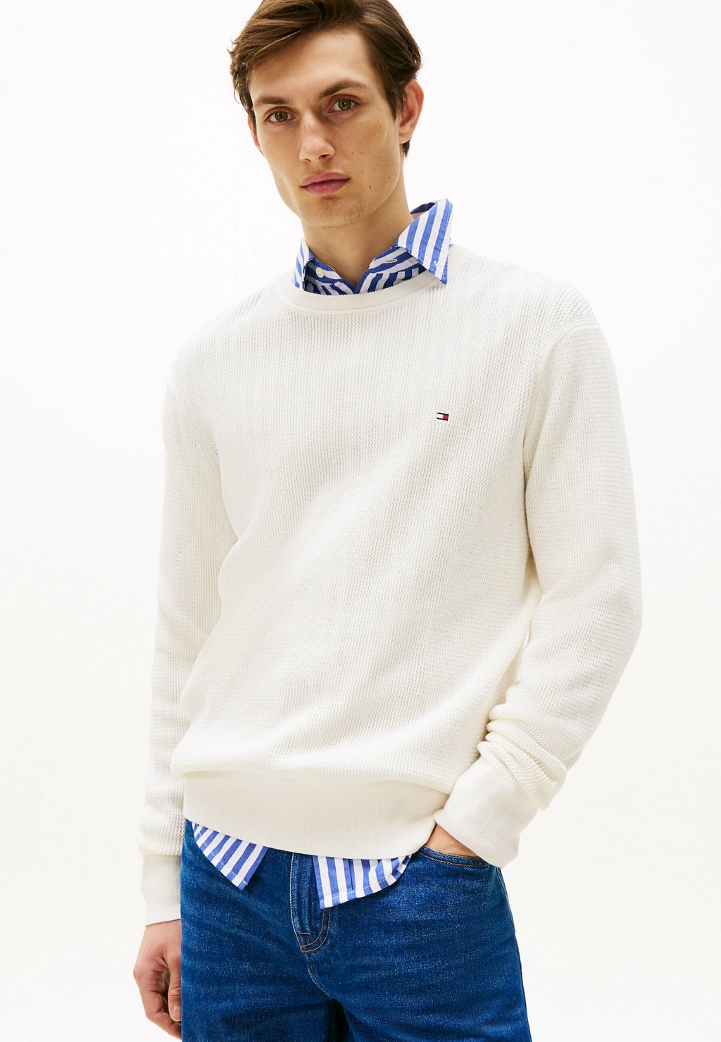 

Свитер TEXTURED CREW NECK Tommy Hilfiger, белый