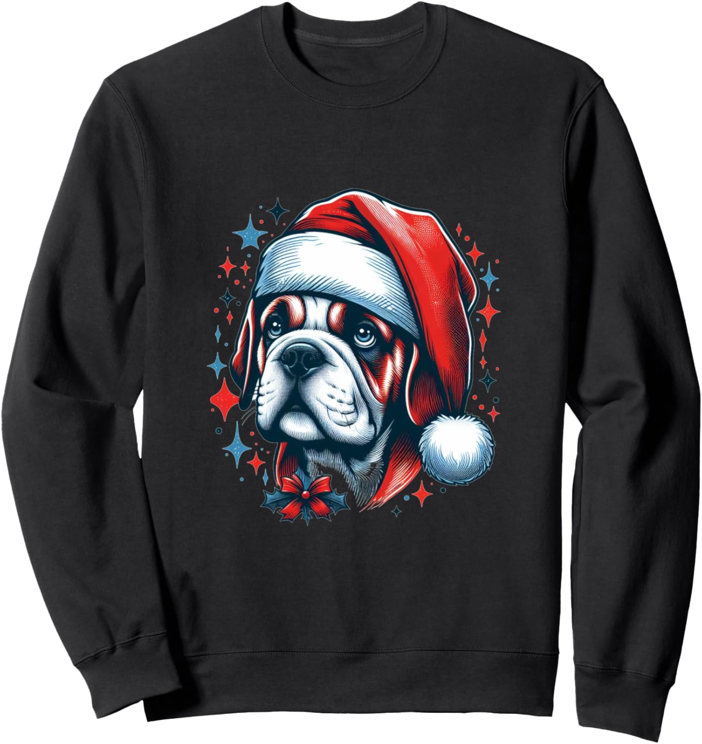 

Толстовка, Милая собачка в толстовке и рождественской шапочке Christmas Dog Designs Von Drosoman, черный