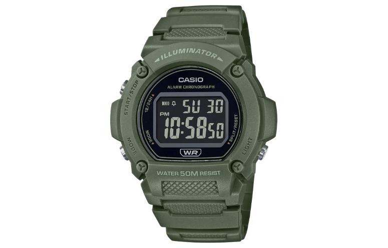 

CASIO Часы Unisex Standard Series Black Watch W219HC-3BV, Black Dial