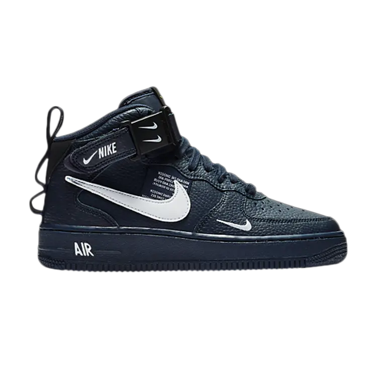 

Кроссовки Nike Air Force 1 Mid LV8 GS 'Overbranding', синий