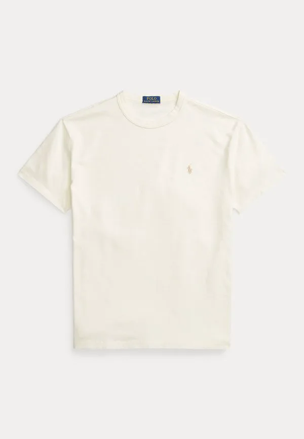 Классическая трикотажная футболка с круглым вырезом, базовая футболка Polo Ralph Lauren, Clubhouse Cream — фото 4