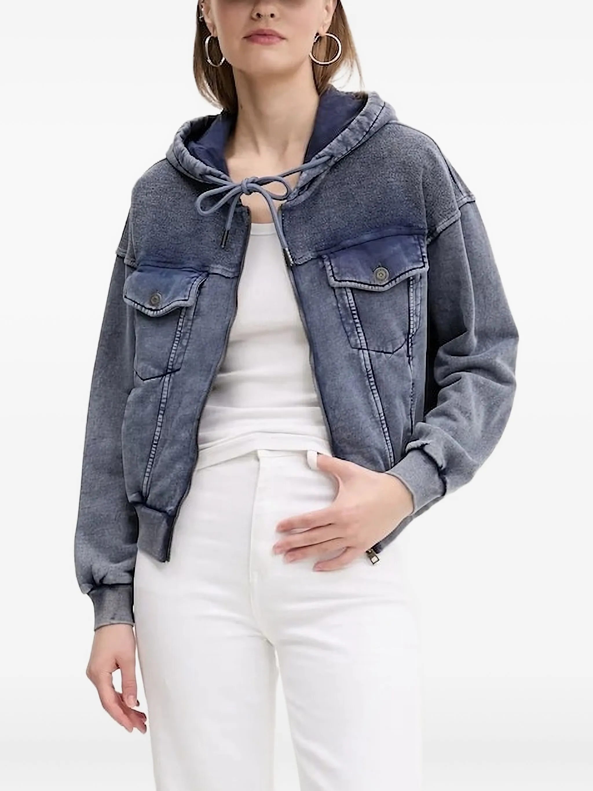 

Джинсовая куртка с капюшоном Desigual, синий