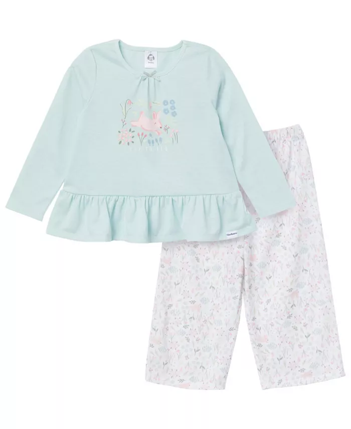 

Пижамный комплект для девочек Toddler Girls 2-Piece Peplum Pajama Set Gerber, синий