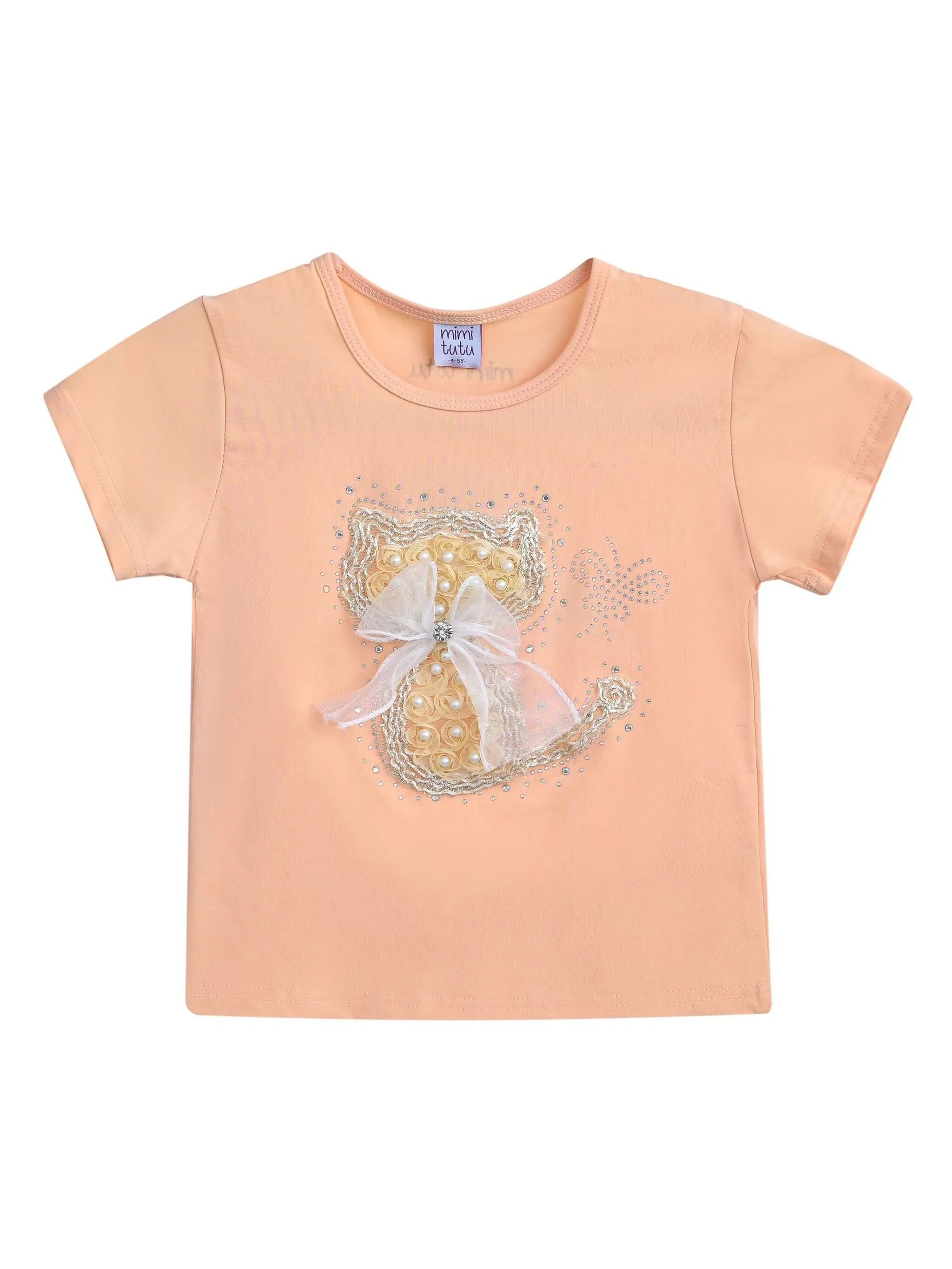 

Футболка с аппликацией Mimi Tutu, розовый