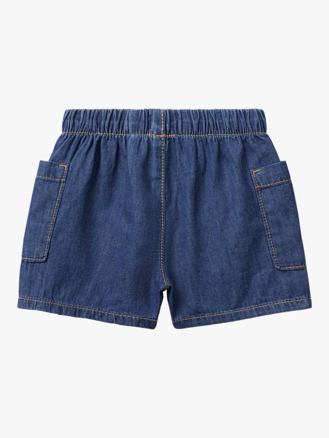 Детские шорты с карманами из хлопкового шамбре Benetton, Denim — фото 2