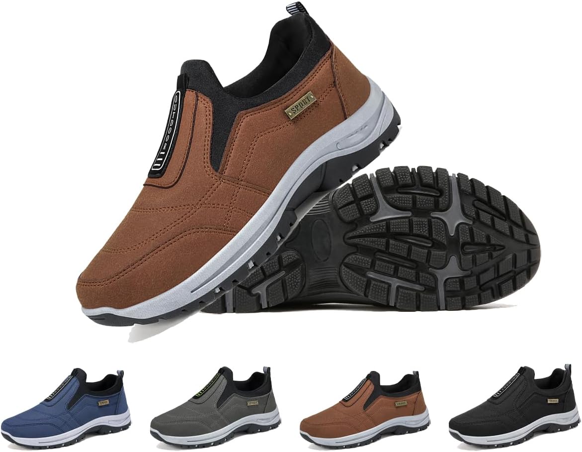 

Ортопедические походные прогулочные туфли для мужчин, легкие слипоны, прочная обувь для всех типов местности, повседневная обувь для мужчин Generic, коричневый