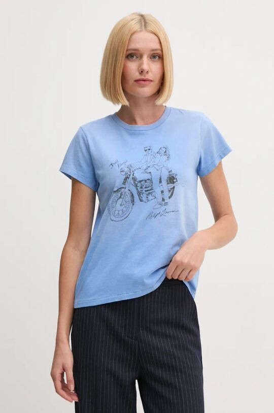 

Хлопковая футболка Polo Ralph Lauren, синий