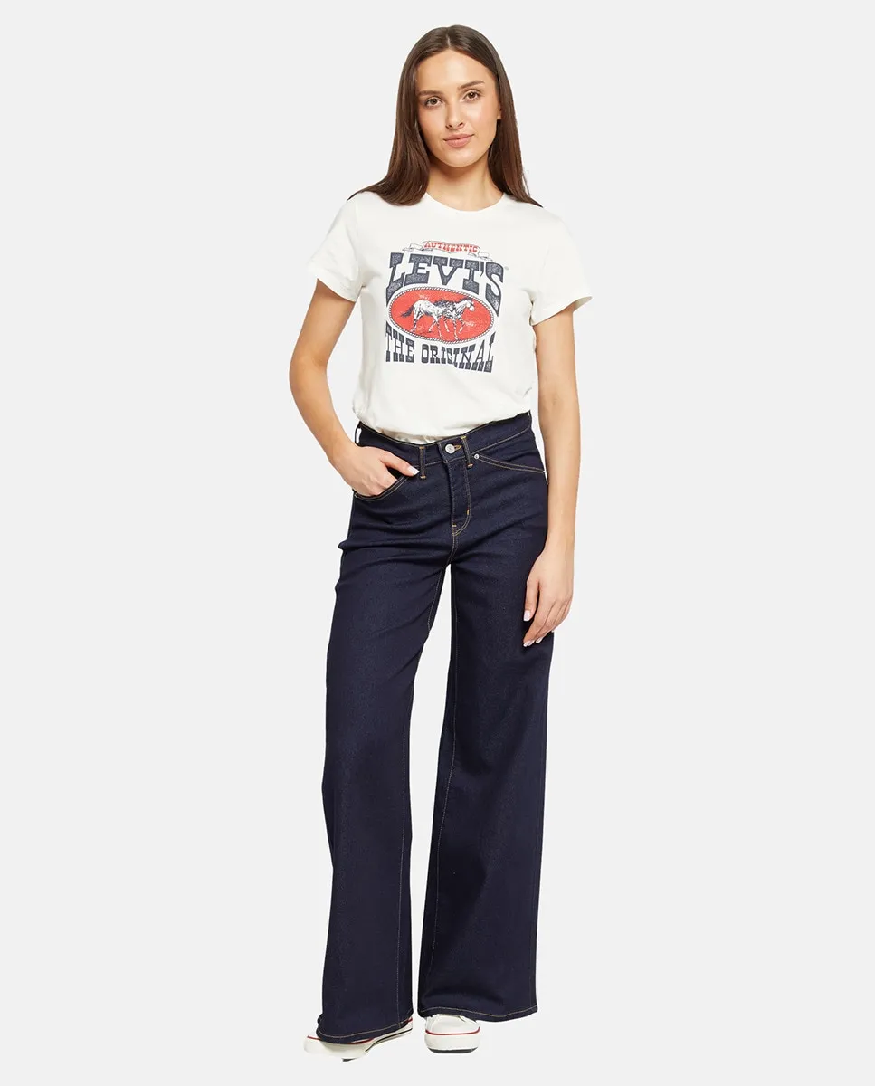 

Женские джинсы 318 Styled Shaping Wide Leg со средней посадкой и прямым кроем Levi's, тёмно-синий