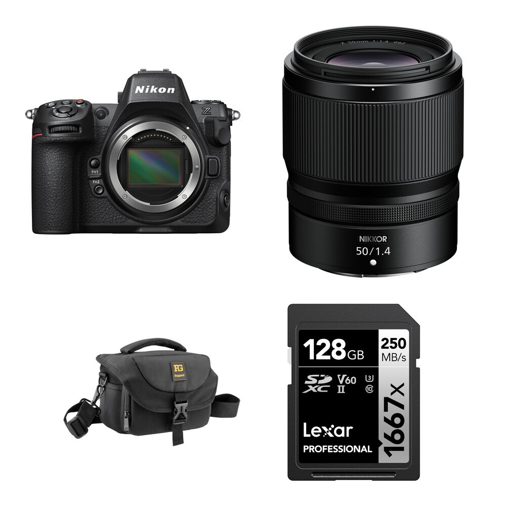 

Беззеркальная камера Nikon Z8 Mirrorless Camera with 50mm f/1.4 Lens and Basic Bundle