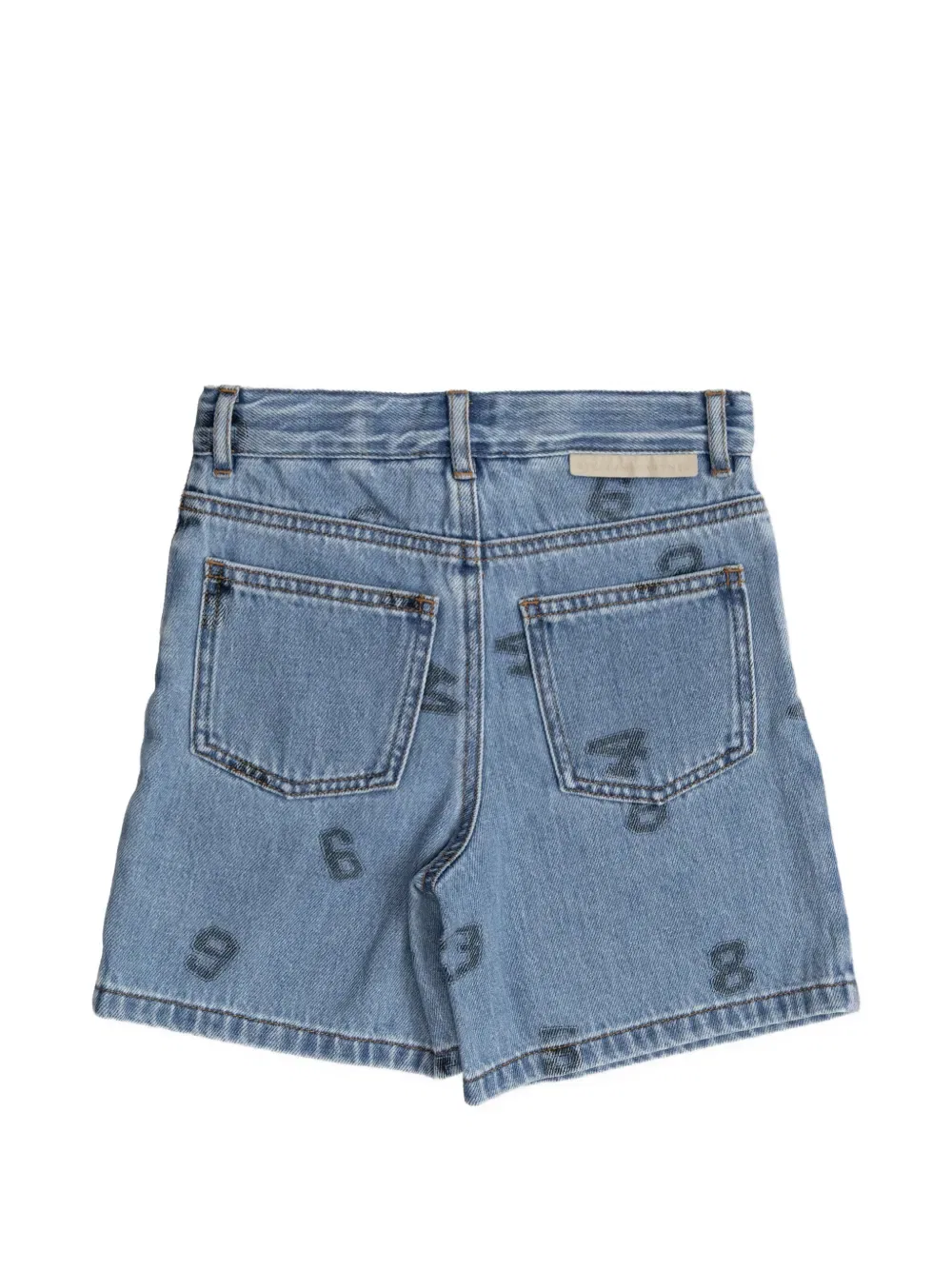 Джинсовые шорты с принтом в виде цифр Stella Mccartney Kids, синий — фото 2