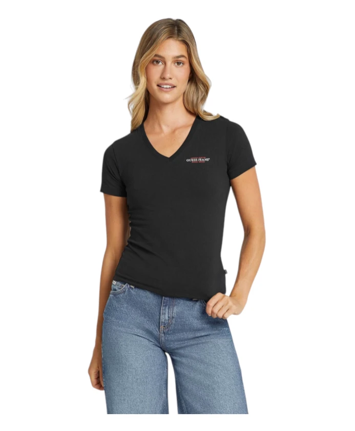 

Футболка приталенного кроя из органического хлопка Guess, черный