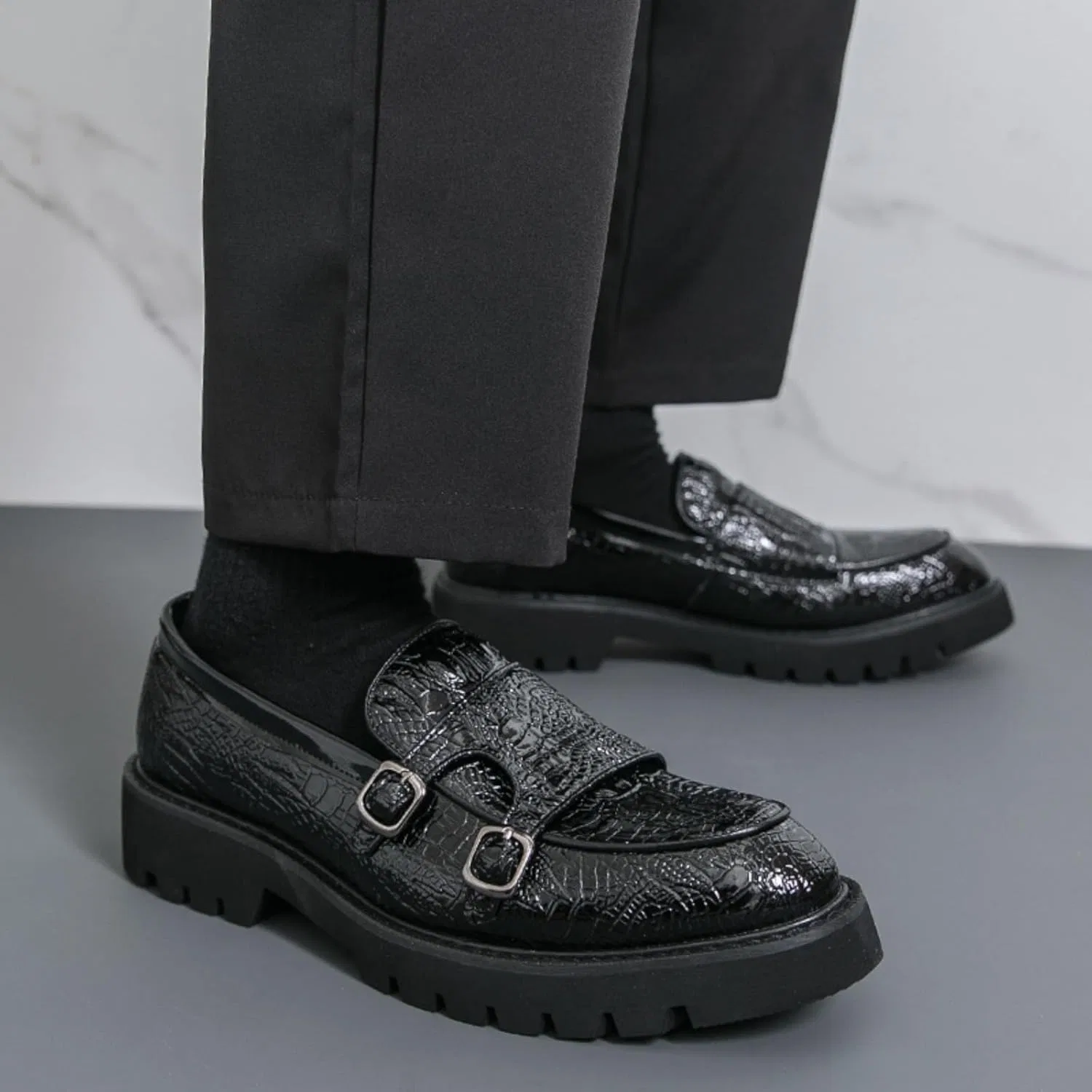 Лоферы мужские Leather Loafers, Black Dwihuize — фото 2