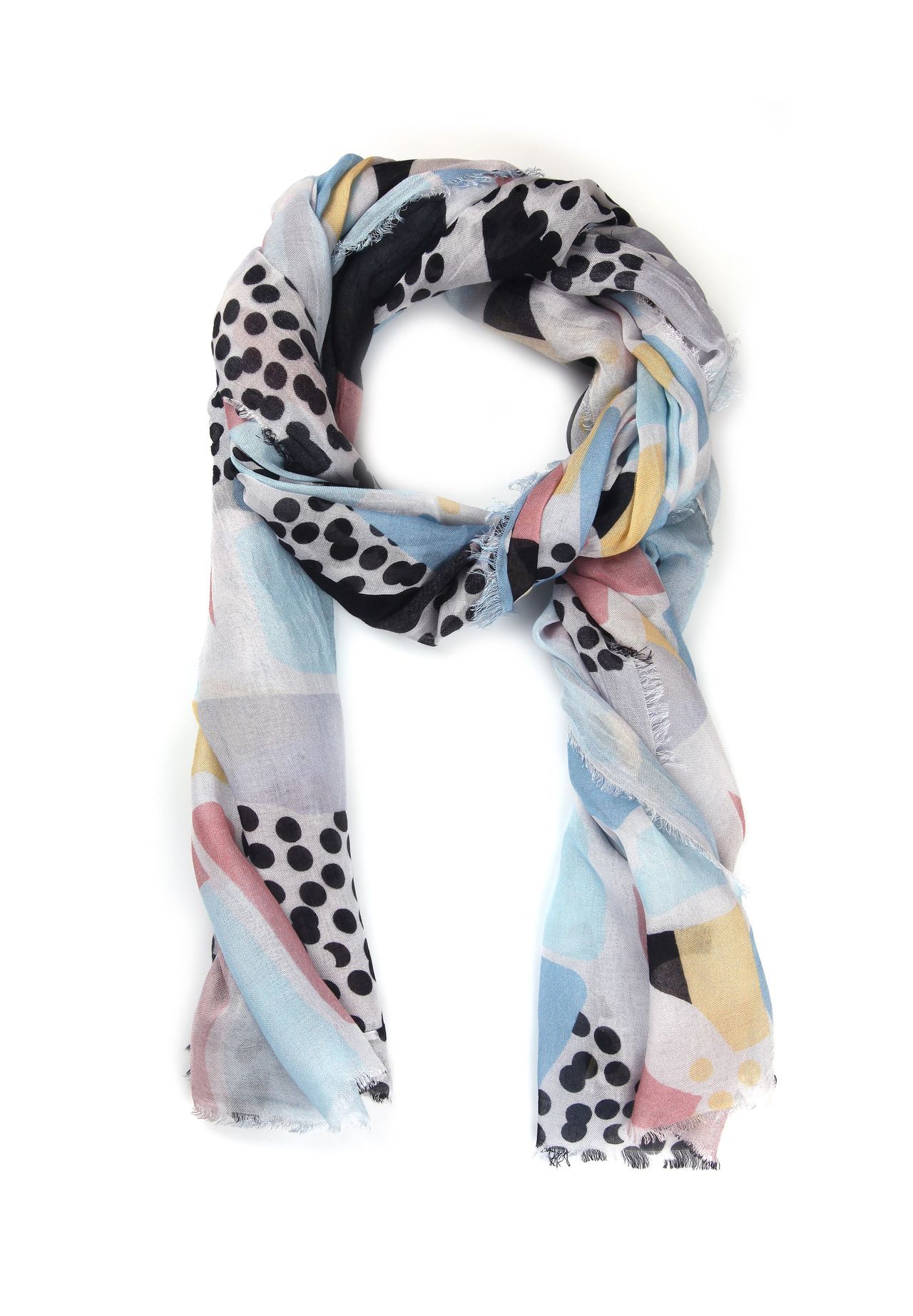 

Шарф с геометрическим узором Ada Made in Italy Collezione alessandro, синий