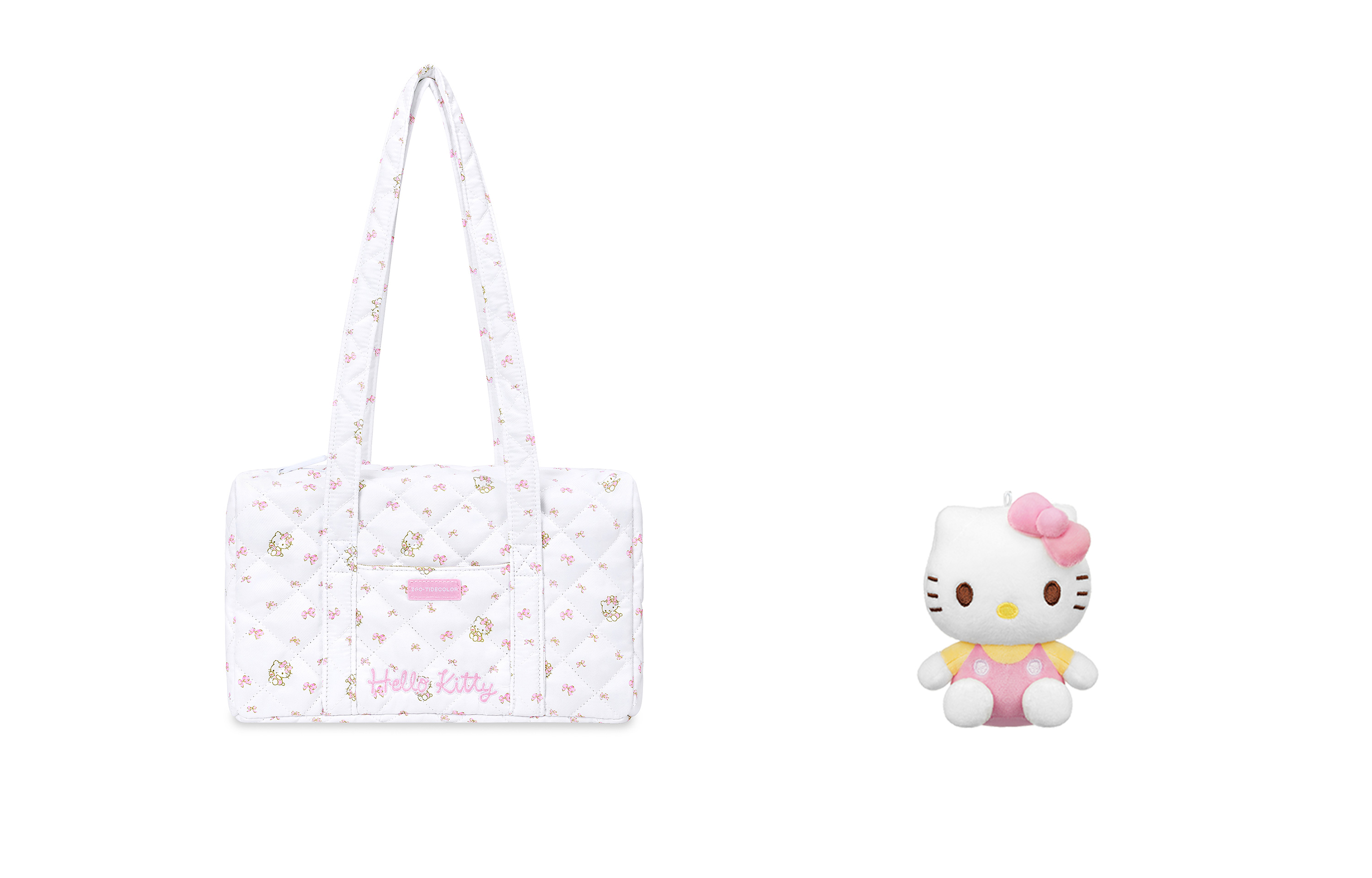 

Sanrio Полиэстеровая сумка через плечо большая женская экрю, Hello Kitty-Ecru+Pink Hello Kitty Doll