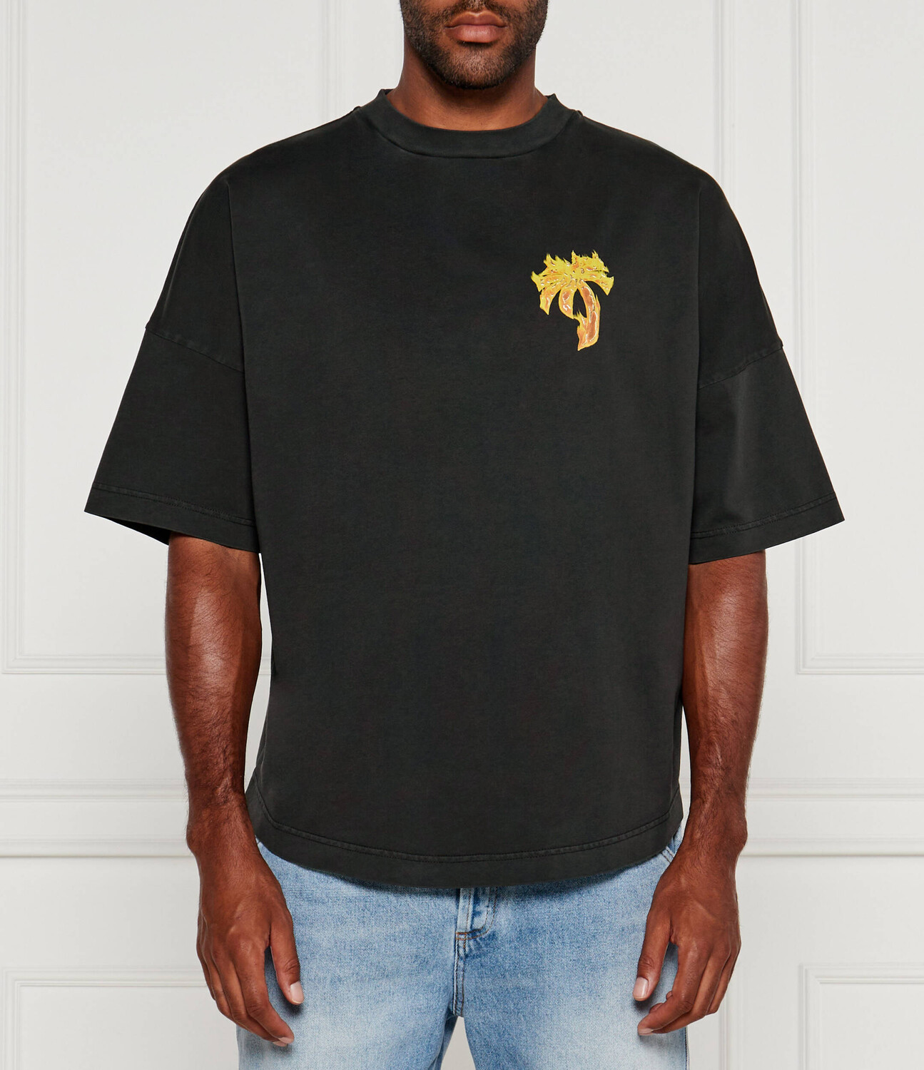 

Футболка Palm Angels BURNING PALM Oversize fit, цвет grafite
