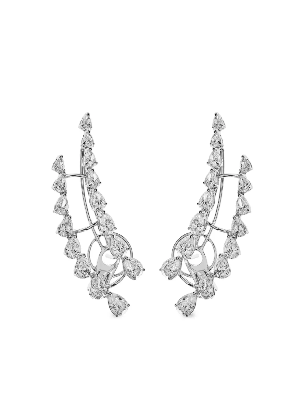 

Серьги-каффы из белого золота с бриллиантами Jewels Aficionado, серебяный