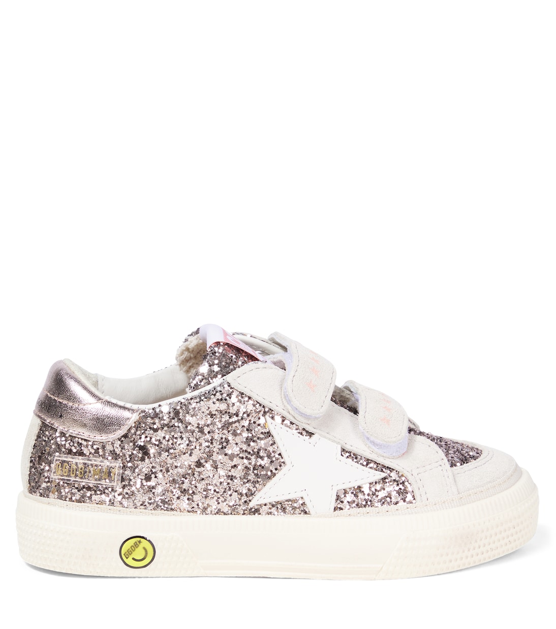 Майские школьные кроссовки с блестками и замшей Golden Goose Kids, Cinder/Gray/Milk/Quartz — фото 4