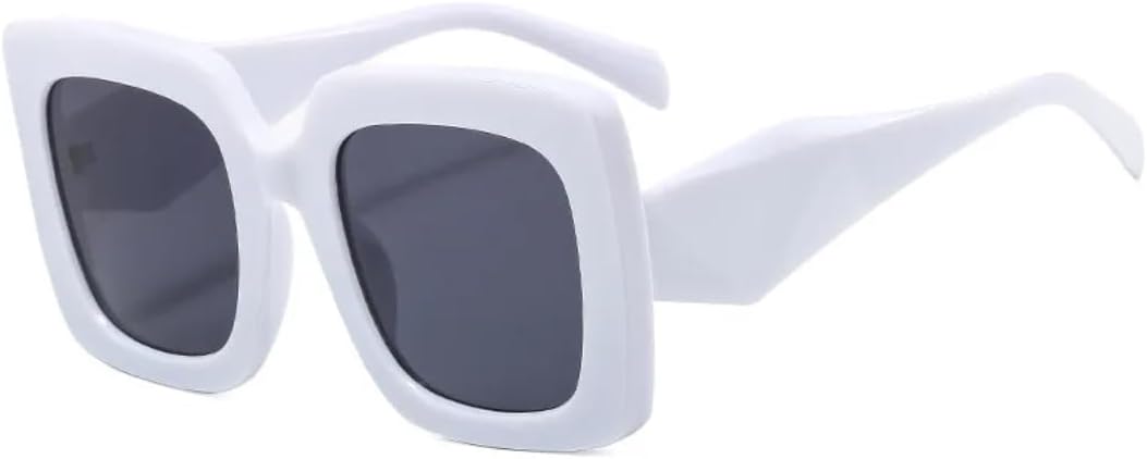 

Ретро-модные солнцезащитные очки большого размера для женщин и мужчин, классические винтажные, с защитой от УФ-излучения UV400, для активного отдыха на природе VFDHN, White