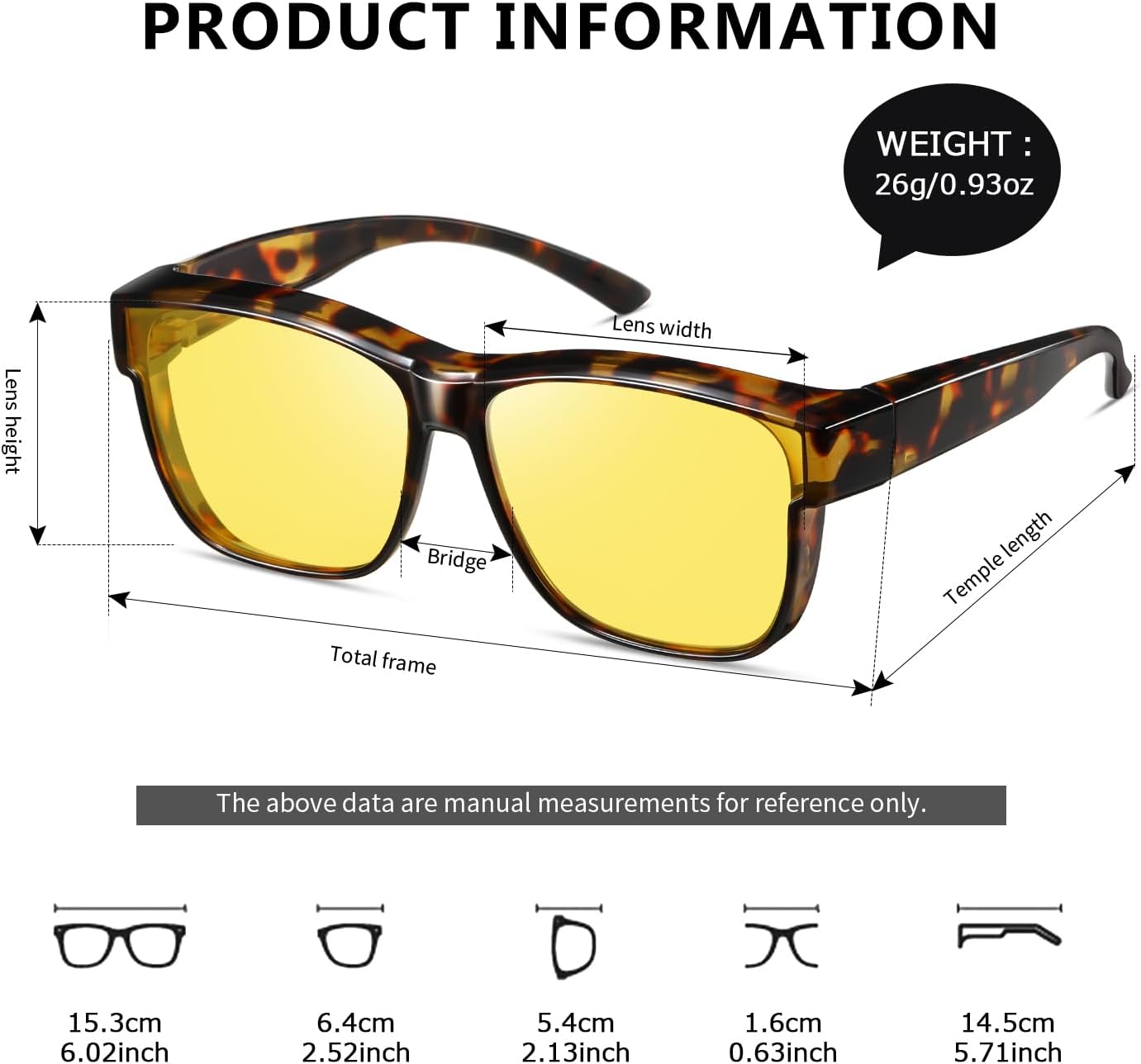 

Очки для вождения в темное время суток, подходящие для мужчин и женщин — уменьшают блики и имеют поляризованные линзы высокой четкости Highyou, Tortoiseshell+yellow Lens