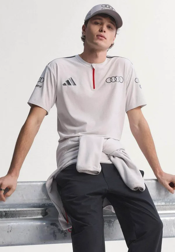 Футболка с коротким рукавом с принтом audi revolut f1 team engineers marketing Adidas Performance, Chalk Pearl Iron Metallic — фото 4