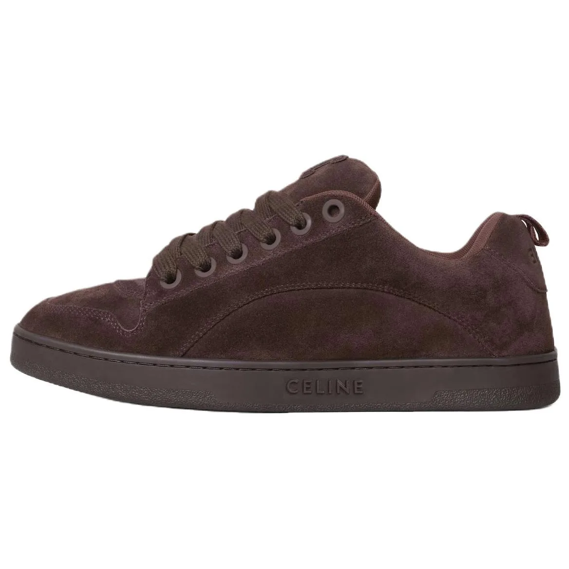 CELINE Кроссовки skateboard мужские low top из спилка huntington темно-коричневые