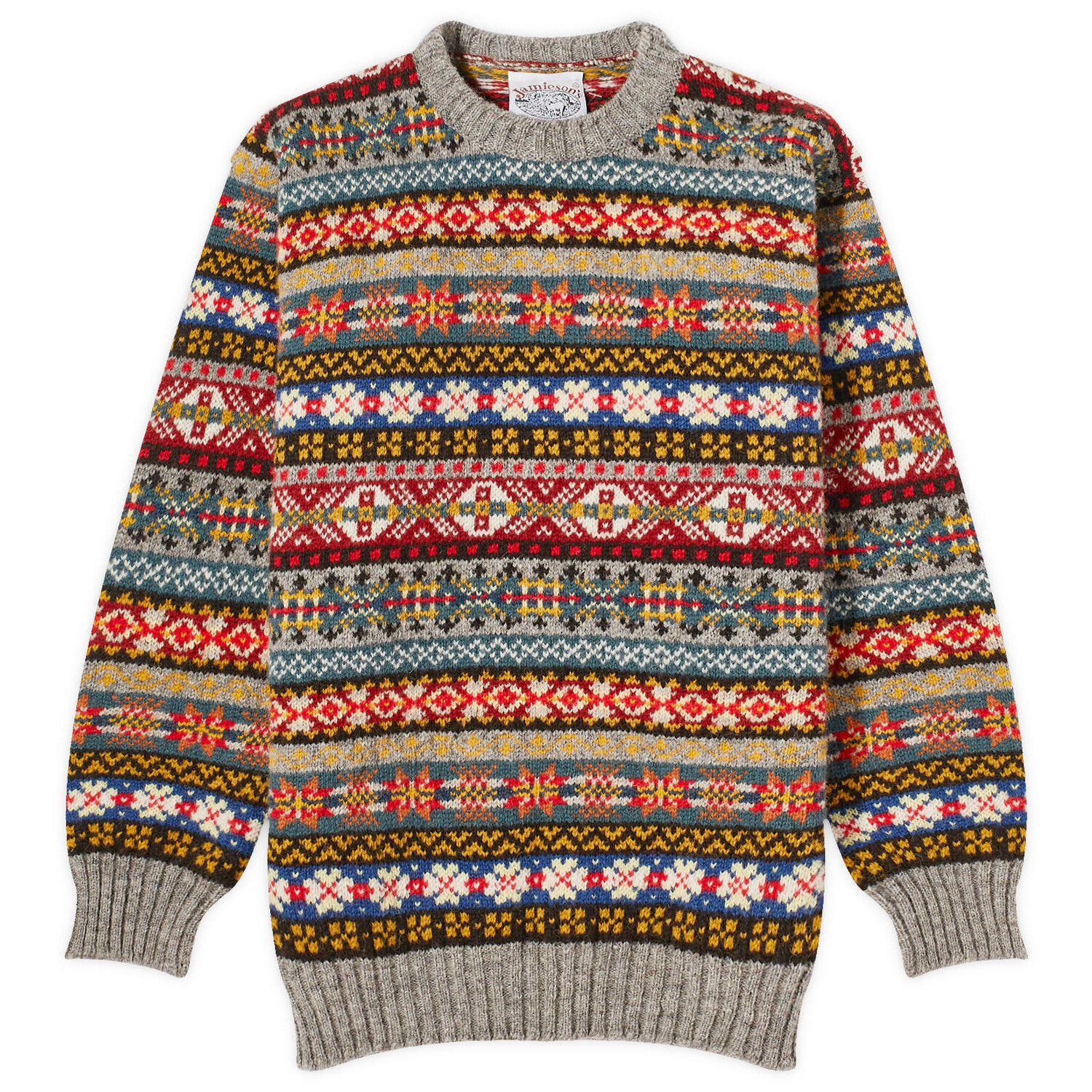 

Свитер Jamieson'S Of Shetland Fair Isle Crew Knit, цвет Steel Grey