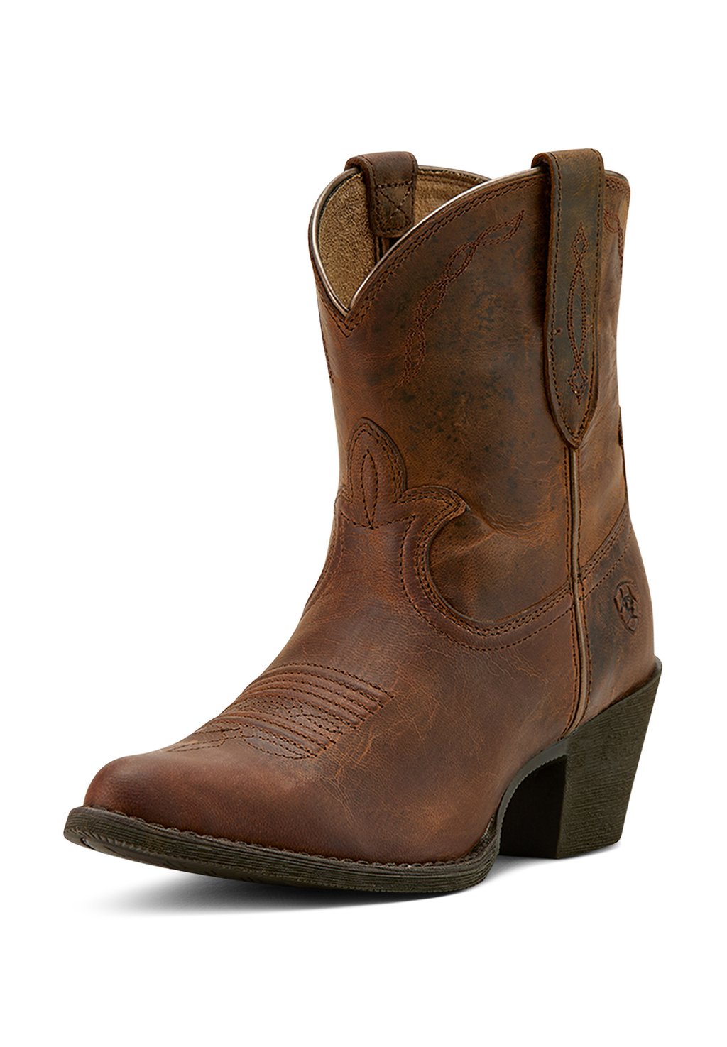 Женские ковбойские ботинки Ariat WESTERN MAGGIE кожаные на каблуке, коричневый — фото 2
