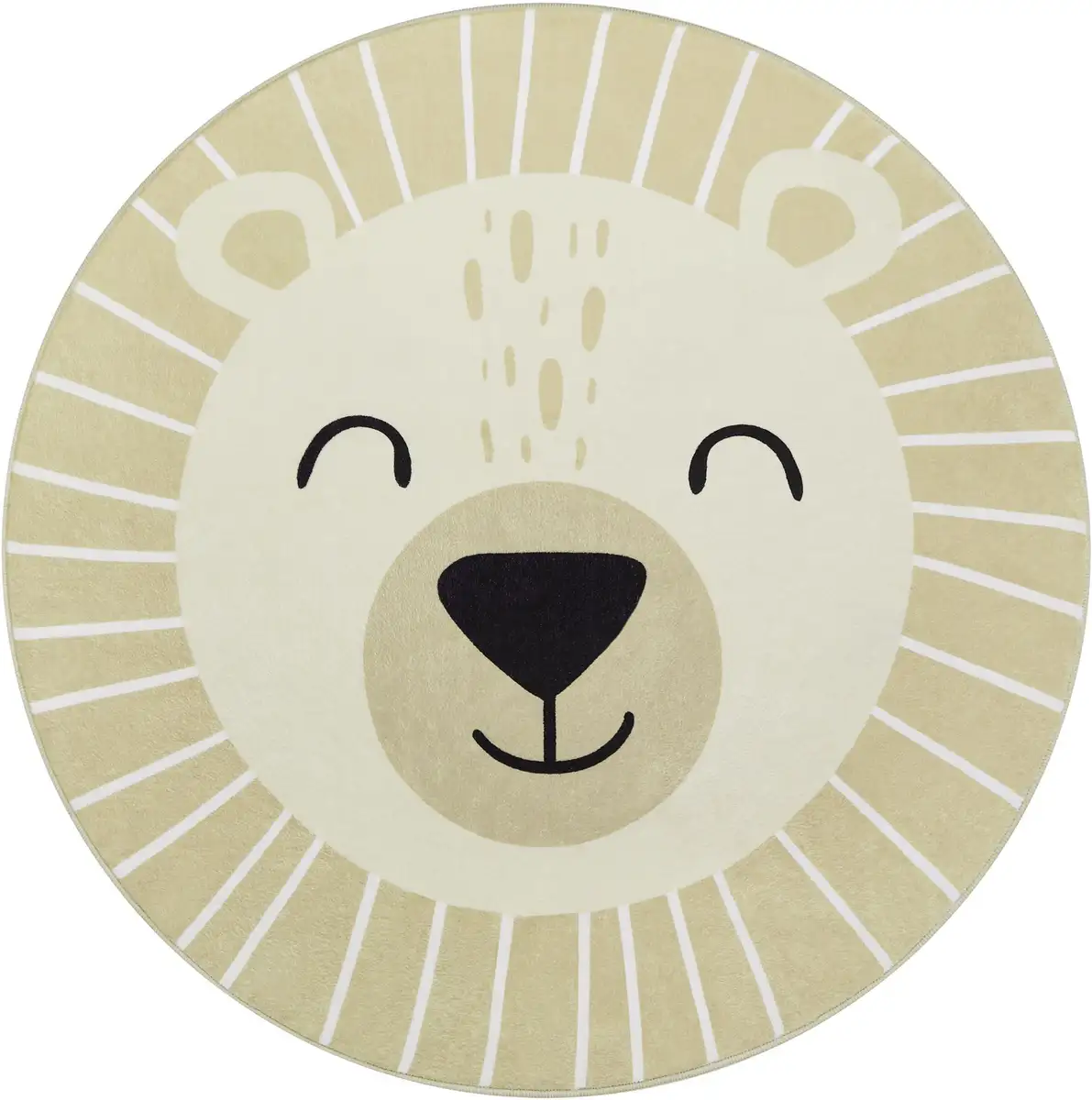 

Детский коврик Paco Home "Tosbik 481", круглый, игровой коврик, короткий ворс, мотив медведя, можно стирать, детская комната Ø 160 см, бежевый